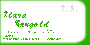 klara mangold business card